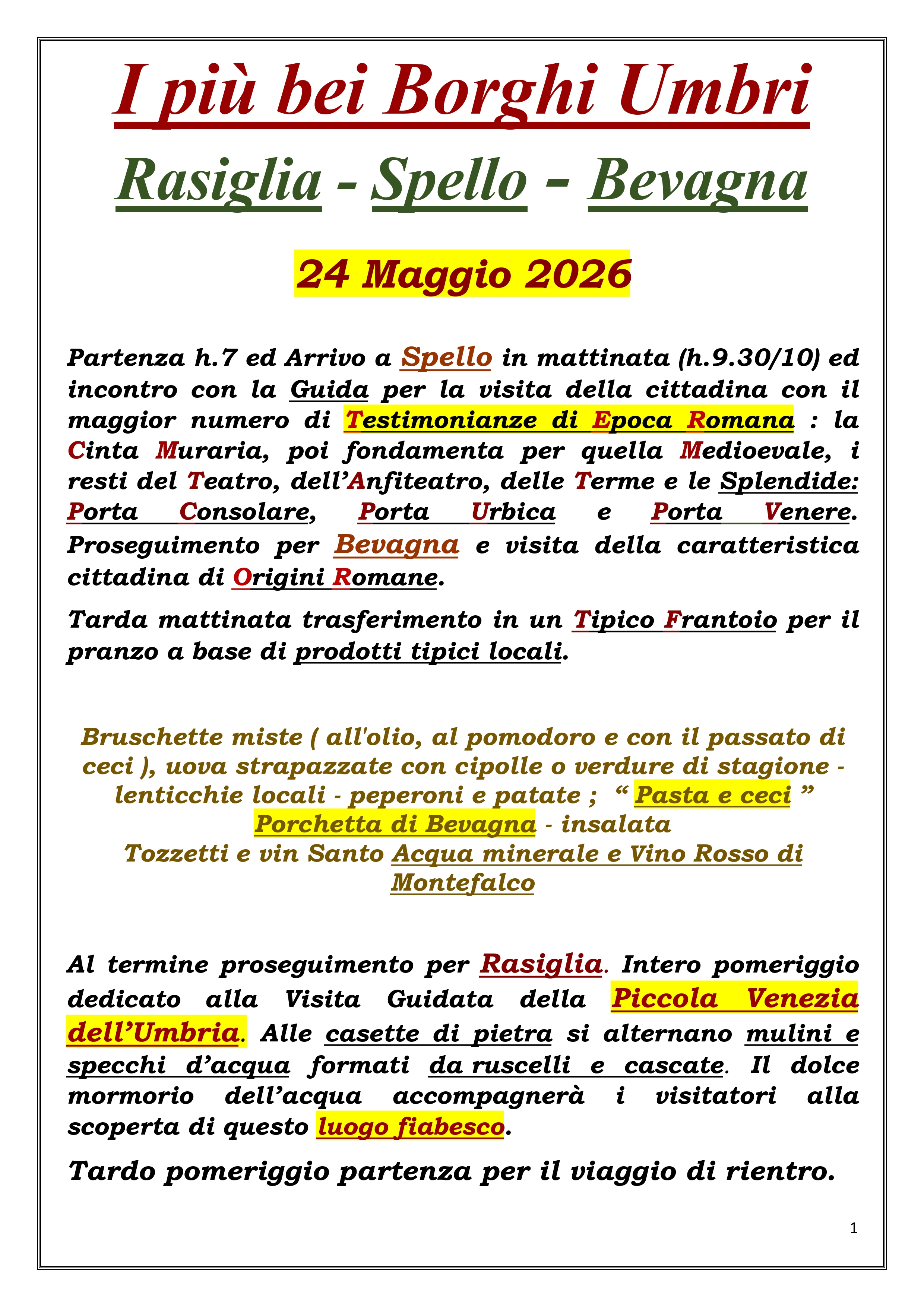 Locandina completa: I più bei borghi umbri